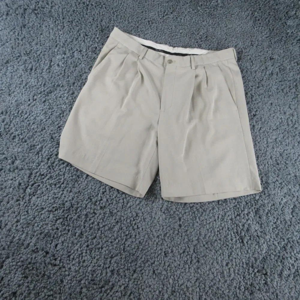 Alan Flusser Golf Shorts ' Mens 38 Beige Chino 36x8*